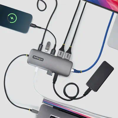 Adaptateur Multiport USB-C vers Deux Ports DisplayPort 10-en-1, Recharge Power Delivery 100 W, 2 x 4 - StarTech - Station d'accueil pour portable - visuel 4