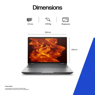 HP DW8E1ET laptop Intel Core Ultra 7 255HX 40,6 cm (16") 2.5K 32 Go DDR5-SDRAM 1 To SSD Wi-Fi 7 (802 - Station de Travail Mobile - visuel 5