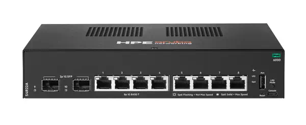 Aruba Networking CX 6000 8p 10M/100M/1G 2p SFP 1G Switch - HP - Switchs et Hubs - visuel 1
