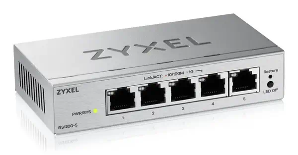 Zyxel GS1200-5V3 Géré L2 Gigabit Ethernet (10/100/1000) Bureau Gris - Switchs et Hubs - visuel 2