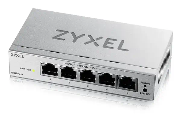 Zyxel GS1200-5V3 Géré L2 Gigabit Ethernet (10/100/1000) Bureau Gris - Switchs et Hubs - visuel 1