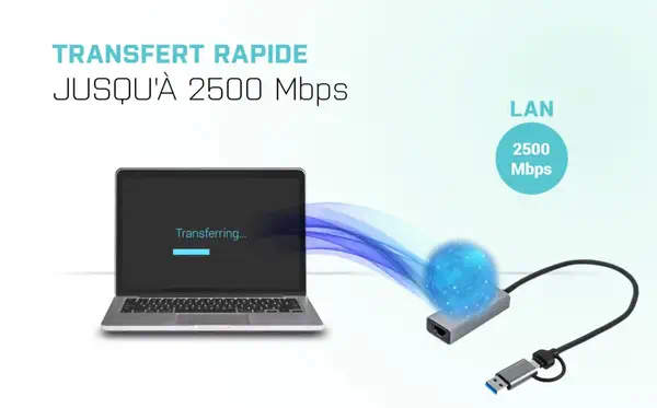 i-tec Metal USB-C/USB-A 2.5Gbps Ethernet Adapter - I-Tec - Carte Réseau - visuel 8