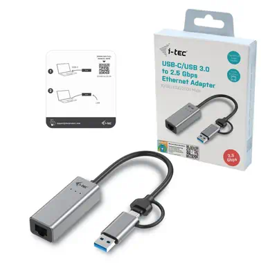 i-tec Metal USB-C/USB-A 2.5Gbps Ethernet Adapter - I-Tec - Carte Réseau - visuel 4