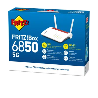 Box 6850 5G routeur sans fil Gigabit Ethernet Bi-bande (2,4 GHz / 5 GHz) Blanc - FRITZ! - Borne Wifi - visuel 3
