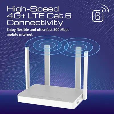 Keenetic Hero 4G+ (KN-2311) Modem-routeur 4G+ Wi-Fi 6 maillé AX1800 avec commutateur intelligent Gig - Routeur - visuel 2