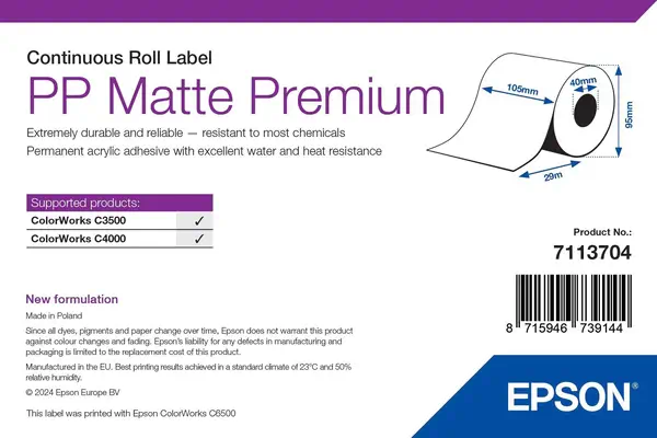 Epson 7113704 étiquette à imprimer Blanc Imprimante d'étiquette adhésive - Consommable - visuel 1