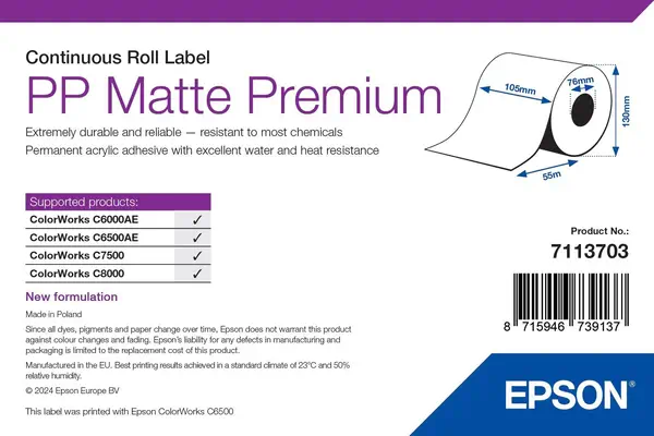 Epson 7113703 étiquette à imprimer Blanc Imprimante d'étiquette adhésive - Consommable - visuel 1