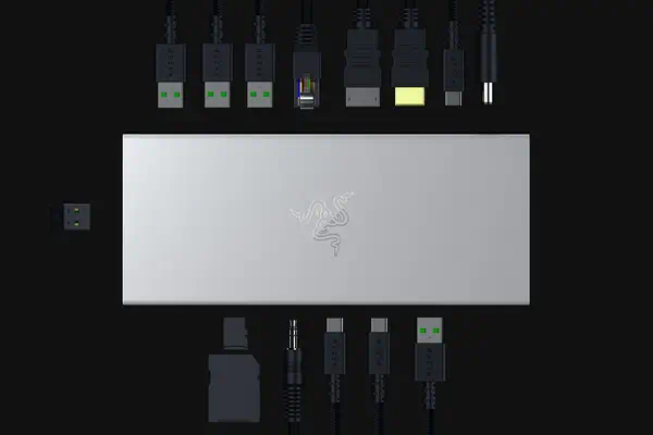 Razer USB 4 Dock USB Type-C 10000 Mbit/s Argent - Accessoire composant - visuel 5
