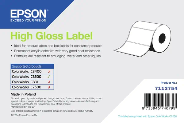 Epson High Gloss Label Imprimante d'étiquette adhésive - Consommable - visuel 1