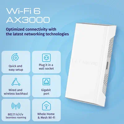 Keenetic Buddy 6 SE (KN-4410) Amplificateur de la portée du Wi-Fi 6 maillé AX3000 avec port Gigabit  - Routeur - visuel 3