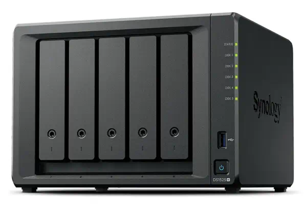 Synology DiskStation DS1525+ serveur de stockage NAS Ryzen Embedded V1500B 8 Go DDR4 0 To Noir - Serveur NAS - visuel 1