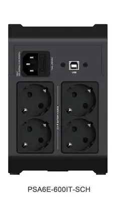 Vertiv PowerUPS 200 Essential PSA6E-600IT-SCH, 600 VA/315 W, AVR, batteries remplaçables par l’utili - Accessoire Onduleur - visuel 3