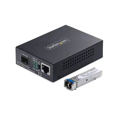 StarTech.com MCM1110SMLC20 convertisseur de support réseau 2000 Mbit/s 1310 nm Monomode Noir - Accessoire Réseau - visuel 1