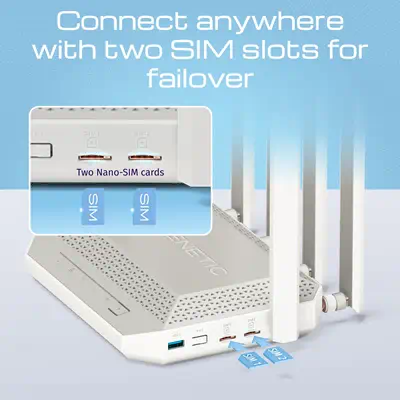 Keenetic Hero 5G (KN-4110) Modem-routeur 5G Wi-Fi 6 maillé AX3000 avec 2 ports pour carte SIM, un co - Routeur - visuel 3