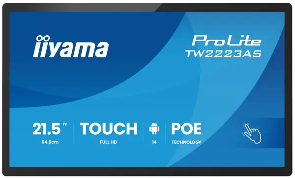 iiyama TW2223AS-B3P Écran d'affichage dynamique Écran plat interactif 54,6 cm (21.5") Wifi 450 cd/m² - Unité Centrale - visuel 3