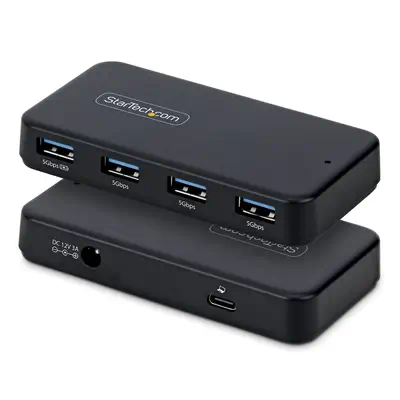 Hub USB-A à 4 Ports, 5 Gbps, Auto-Alimenté, Câble Hôte USB-C et USB-A 2 en 1, 1 Port de Chargement B - StarTech - Carte Réseau - visuel 1