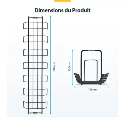 Bac de Rangement de Câbles sous Bureau, Longueur 61,5cm, Organiseur de Câbles Métallique de Type Pan - StarTech - Switchs et Hubs - visuel 7