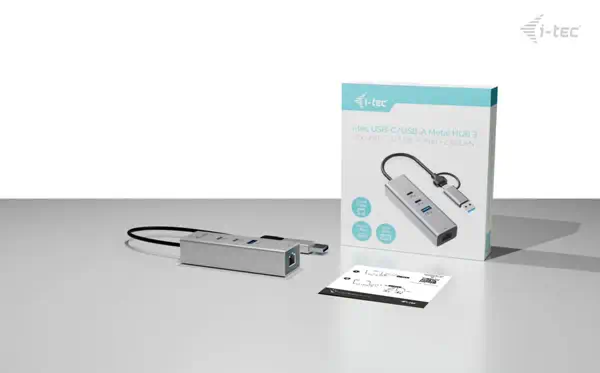 USB-C/USB-A Metal HUB 3 (2x USB-C, 1x USB-A) Port + 2.5GLAN - I-Tec - Switchs et Hubs - visuel 5