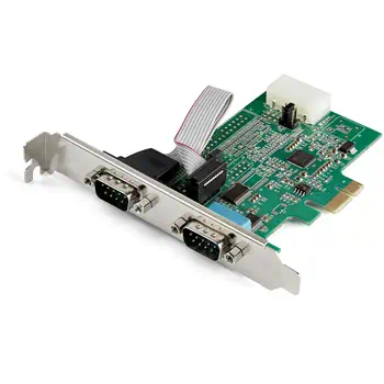 Livraison rapide Carte adaptateur PCI Express vers serie RS232 - 2 ports - 16950 UART - Cache FIFO de 256 octets - AS