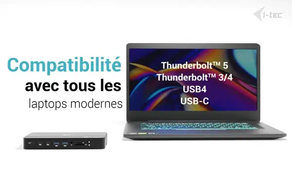 Thunderbolt 5 Triple Display Docking Station, M.2 slot, 6x USB, 2.5GLAN + Power Delivery 140W - I-Tec - Accessoire composant - visuel 5