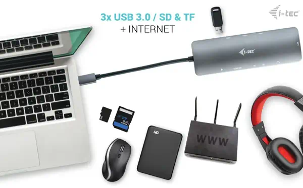 USB-C Metal Nano Docking Station 4K HDMI LAN with Power Delivery 100W + i-tec Universal Charger 100W - I-Tec - Switchs et Hubs - visuel 10