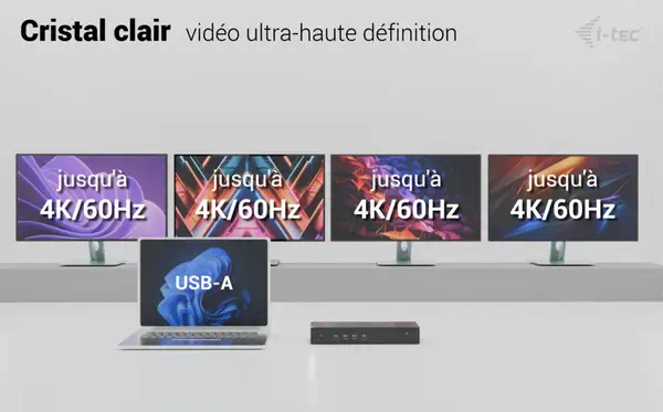Universal 5x 4K/60Hz Display Docking Station + Power Delivery 100W - I-Tec - Accessoire composant - visuel 9