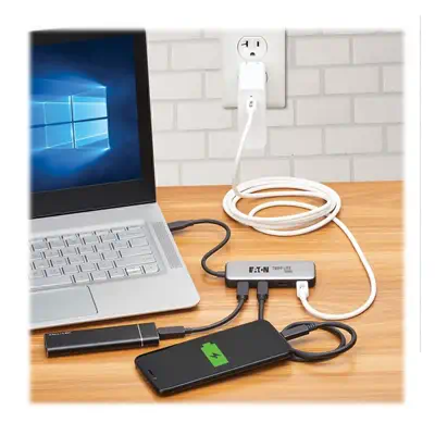 Tripp Lite U460-004-4C-G2C hub & concentrateur USB 3.2 Gen 2 (3.1 Gen 2) Type-C 10000 Mbit/s Gris - Carte Réseau - visuel 2