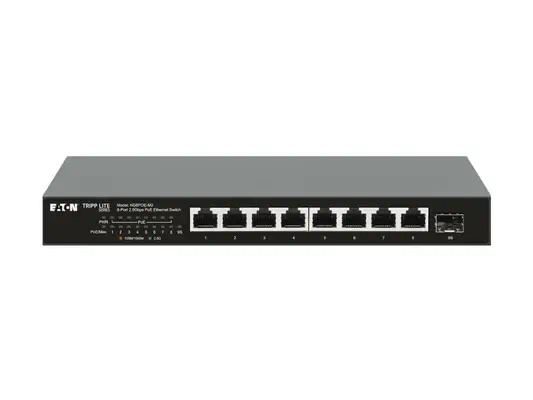 EATON 8-Port 2.5Gbps Desktop Gigabit Ethernet Unmanaged Switch with PoE+ Pass-Through 100W Metal Enc - Eaton - Carte Réseau - visuel 2