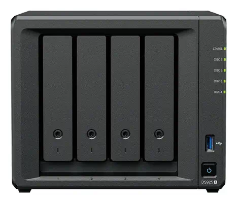 Synology DiskStation DS925+ serveur de stockage NAS Ryzen Embedded V1500B 4 Go DDR4 0 To Noir - Serveur NAS - visuel 2