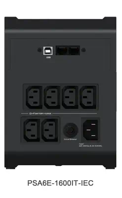 Vertiv PowerUPS 200 Essential PSA6E-1600IT-IEC, 1 600 VA/925 W, AVR, batteries remplaçables par l’ut - Accessoire Onduleur - visuel 3