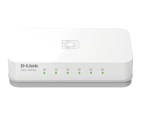 D-Link ES-1005C/E Non-géré Fast Ethernet (10/100) Bureau Blanc - Routeur - visuel 1