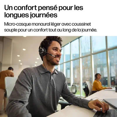Micro-casque filaire USB monaural HP Poly Mission 615 (en vrac) - Casque Micro - visuel 6
