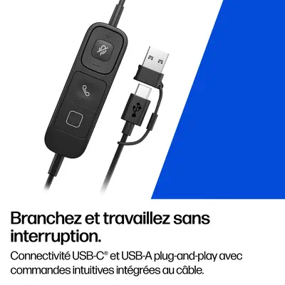 Micro-casque filaire USB monaural HP Poly Mission 815 (en vrac) - Casque Micro - visuel 7