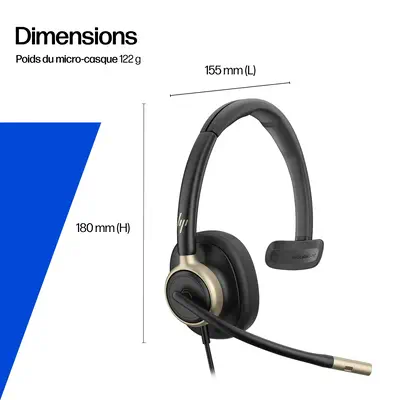 Micro-casque filaire USB monaural HP Poly Mission 815 (en vrac) - Casque Micro - visuel 4