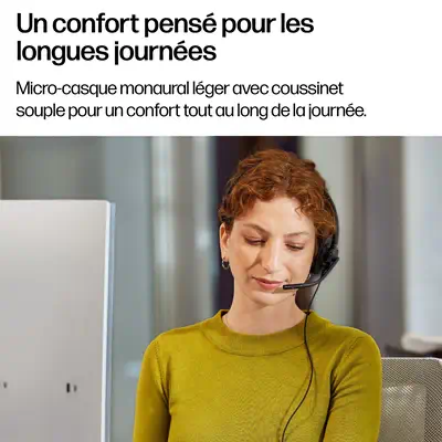 Micro-casque filaire USB monaural HP Poly Mission 415 (en vrac) - Casque Micro - visuel 6