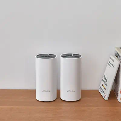 TP-Link Deco E4 (2-pack) Bi-bande (2,4 GHz / 5 GHz) Wi-Fi 5 (802.11ac) Blanc, Gris Interne - Routeur - visuel 3