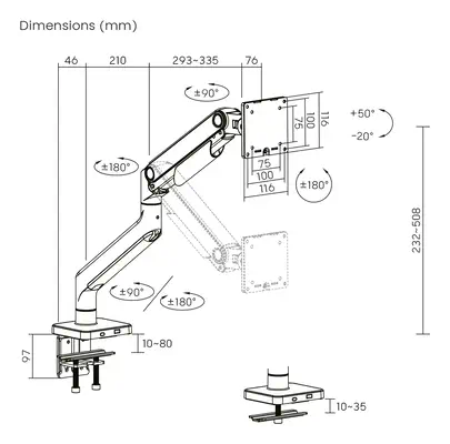 Digitus Support d'écran simple, 49", 20 kg - Accessoire Affichage - visuel 4