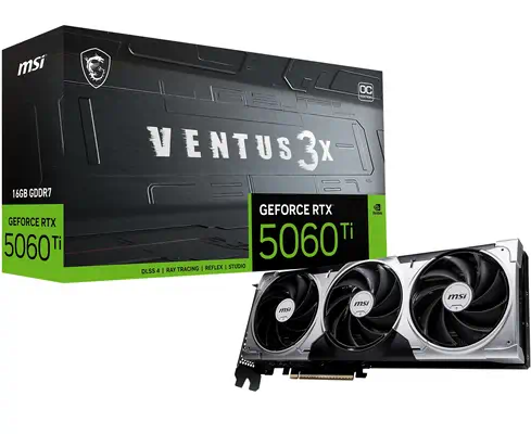 GeForce RTX 5060 TI 16G VENTUS 3X OC - MSI - Carte graphique - visuel 1