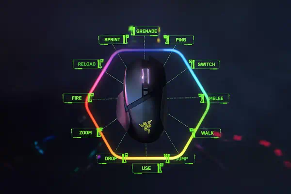 Razer Basilisk V3 Pro souris Droitier RF Wireless + Bluetooth + USB Type-C Optique 30000 DPI - Dispositif pointage - visuel 8