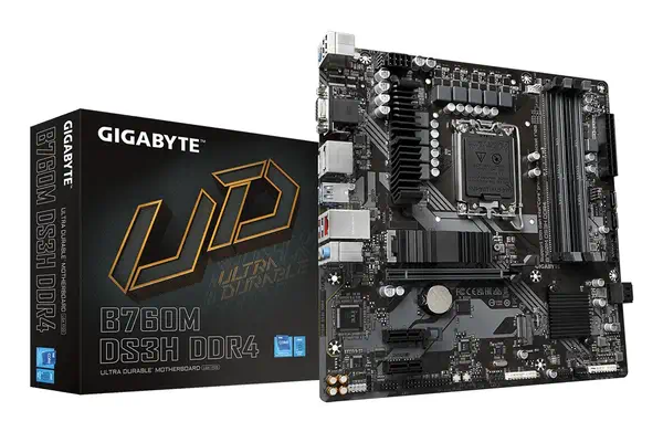 B760M DS3H DDR4 Carte Mère - Prend en charge les processeurs Intel Core de 14e génération, VRM numér - Gigabyte - Carte mère - visuel 1
