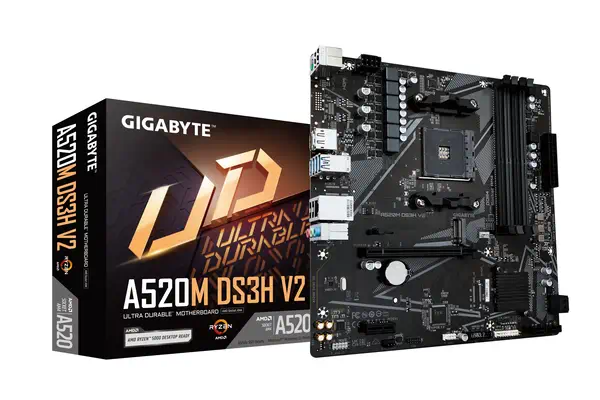 Carte mère A520M DS3H V2 - Prend en charge les processeurs AMD Ryzen série 5000 AM4, jusqu'à 4733 MH - Gigabyte - visuel 1