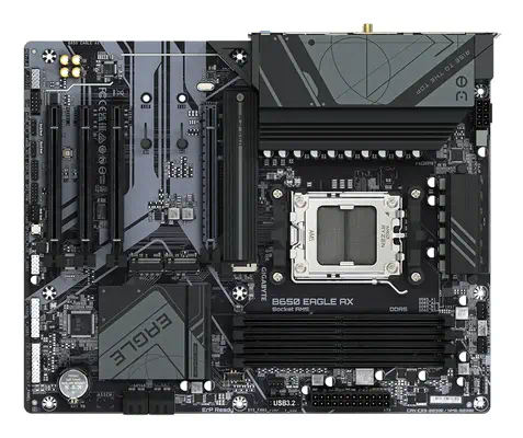 B650 EAGLE AX Carte mère - AMD Ryzen série 9000, VRM 12+2+2 phases, jusqu'à 7600 MHz DDR5 (OC), 1xPC - Gigabyte - visuel 6