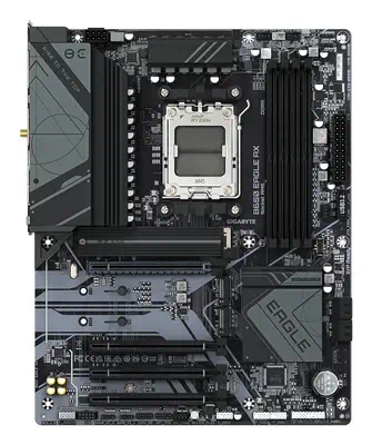 B650 EAGLE AX Carte mère - AMD Ryzen série 9000, VRM 12+2+2 phases, jusqu'à 7600 MHz DDR5 (OC), 1xPC - Gigabyte - visuel 2