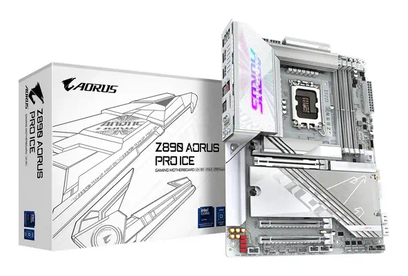 Carte mère Z890 AORUS PRO ICE - Prend en charge les processeurs Intel Core Ultra (Série 2), VRM à 16 - Gigabyte - visuel 1