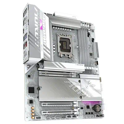 B860 AORUS ELITE WIFI7 ICE Carte mère - Processeurs Intel Core Ultra, VRM 14+1+2+1 phases, jusqu'à 9 - Gigabyte - visuel 3
