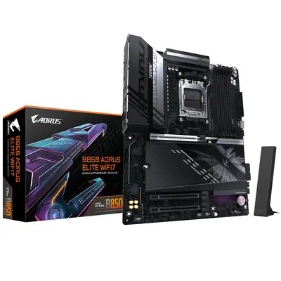 B850 AORUS ELITE WIFI7 Carte Mère - AMD Ryzen 9000 Series CPUs, VRM numérique 14+2+2 phases, jusqu'à - Gigabyte - Carte mère - visuel 1