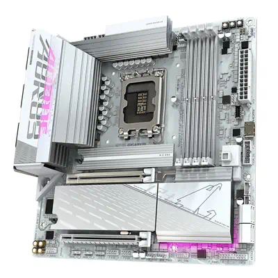 B860M AORUS ELITE WF6E ICE Carte mère - Processeurs Intel Core Ultra, VRM 12+1+2+1 phases, jusqu'à 9 - Gigabyte - visuel 4