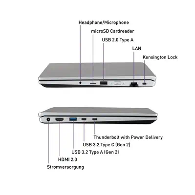 TERRA MOBILE 1551R Intel® Core™ i5 i5-1335U Ordinateur portable 39,6 cm (15.6") Full HD 16 Go DDR5-S - PC Portable - visuel 8