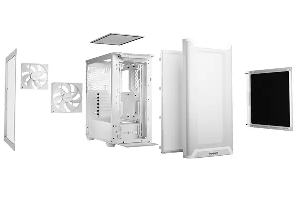 Pure Base 501 Blanc | Boîtier PC vitré, Mini ATX / Micro ATX / ATX, 2 ventilateurs Pure Wings 3 140  - be quiet! - Boitier - visuel 4