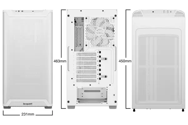 Pure Base 501 Blanc | Boîtier PC vitré, Mini ATX / Micro ATX / ATX, 2 ventilateurs Pure Wings 3 140  - be quiet! - Boitier - visuel 2